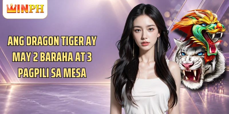 Ang Dragon Tiger ay may 2 baraha at 3 pagpili sa mesa